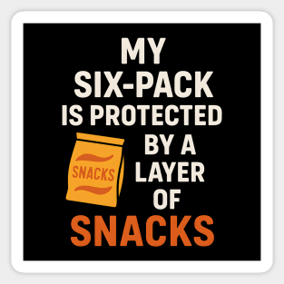 My Six-Pack Protected by Snacks Funny Food Humor Graphic Sticker